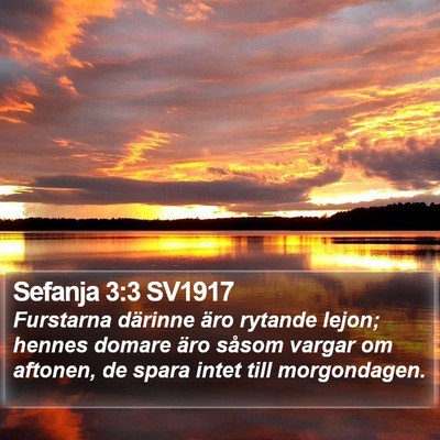 Sefanja 3:3 SV1917 Bible Verse Image
