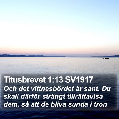 Titusbrevet 1:13 SV1917 Bible Verse Image