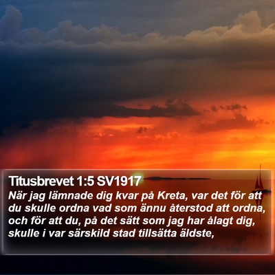 Titusbrevet 1:5 SV1917 Bible Verse Image
