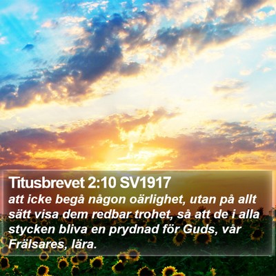 Titusbrevet 2:10 SV1917 Bible Verse Image