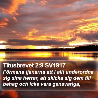 Titusbrevet 2:9 SV1917 Bible Verse Image