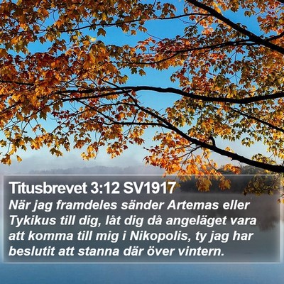 Titusbrevet 3:12 SV1917 Bible Verse Image