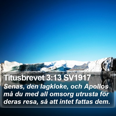 Titusbrevet 3:13 SV1917 Bible Verse Image