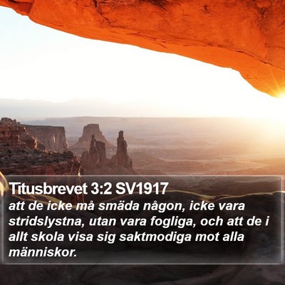 Titusbrevet 3:2 SV1917 Bible Verse Image