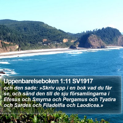 Uppenbarelseboken 1:11 SV1917 Bible Verse Image