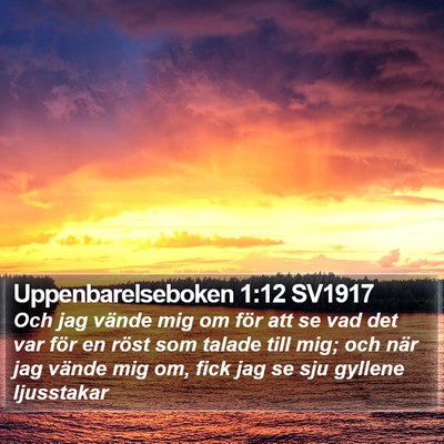 Uppenbarelseboken 1:12 SV1917 Bible Verse Image