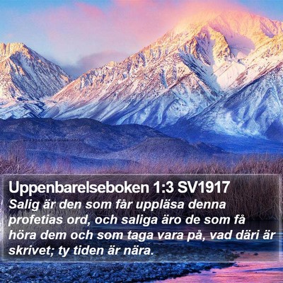 Uppenbarelseboken 1:3 SV1917 Bible Verse Image
