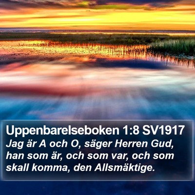 Uppenbarelseboken 1:8 SV1917 Bible Verse Image