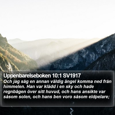 Uppenbarelseboken 10:1 SV1917 Bible Verse Image