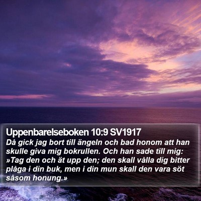 Uppenbarelseboken 10:9 SV1917 Bible Verse Image