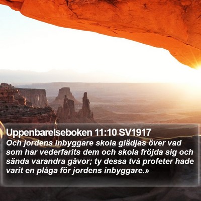Uppenbarelseboken 11:10 SV1917 Bible Verse Image
