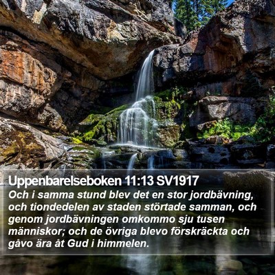 Uppenbarelseboken 11:13 SV1917 Bible Verse Image