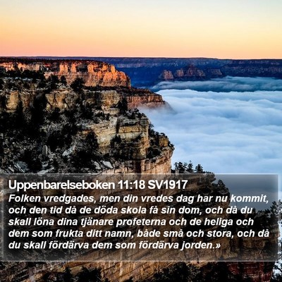 Uppenbarelseboken 11:18 SV1917 Bible Verse Image