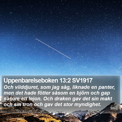 Uppenbarelseboken 13:2 SV1917 Bible Verse Image