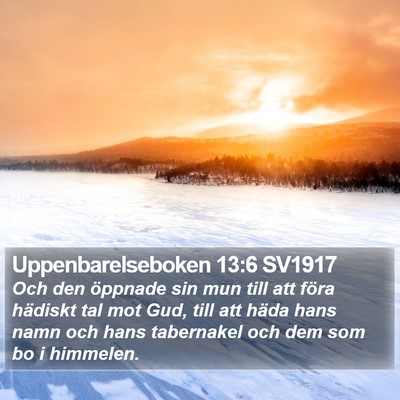Uppenbarelseboken 13:6 SV1917 Bible Verse Image