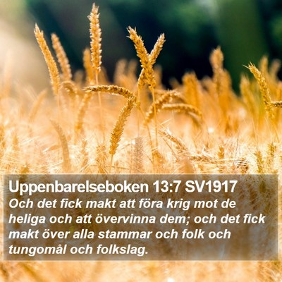 Uppenbarelseboken 13:7 SV1917 Bible Verse Image