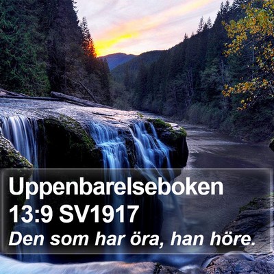 Uppenbarelseboken 13:9 SV1917 Bible Verse Image