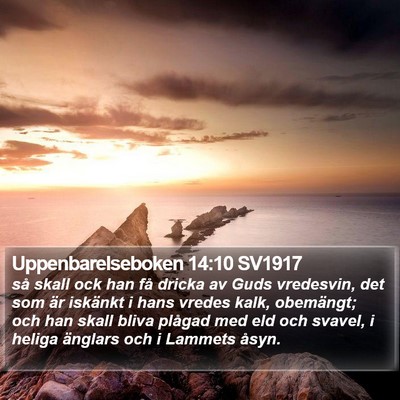 Uppenbarelseboken 14:10 SV1917 Bible Verse Image