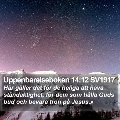Uppenbarelseboken 14:12 SV1917 Bible Verse Image