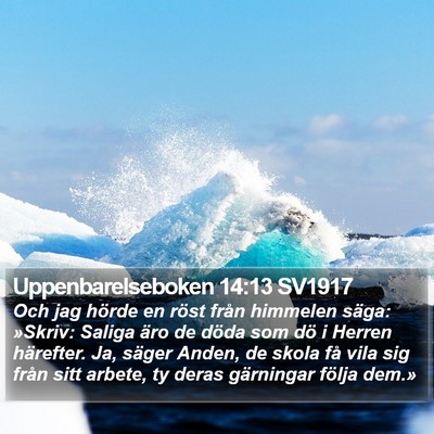 Uppenbarelseboken 14:13 SV1917 Bible Verse Image