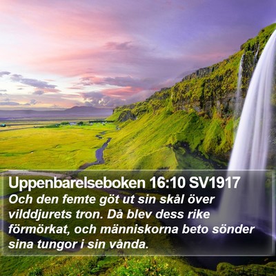 Uppenbarelseboken 16:10 SV1917 Bible Verse Image