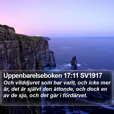 Uppenbarelseboken 17:11 SV1917 Bible Verse Image