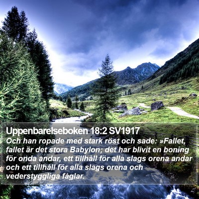 Uppenbarelseboken 18:2 SV1917 Bible Verse Image