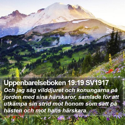 Uppenbarelseboken 19:19 SV1917 Bible Verse Image