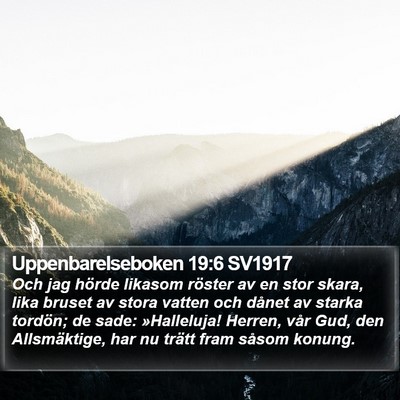 Uppenbarelseboken 19:6 SV1917 Bible Verse Image