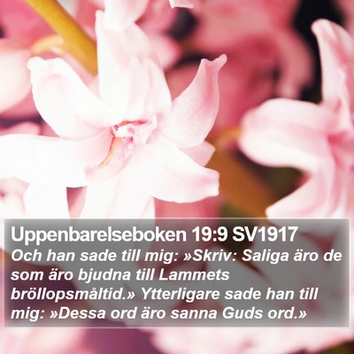 Uppenbarelseboken 19:9 SV1917 Bible Verse Image