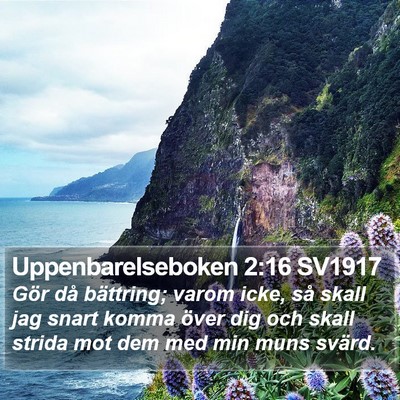 Uppenbarelseboken 2:16 SV1917 Bible Verse Image