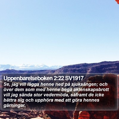 Uppenbarelseboken 2:22 SV1917 Bible Verse Image