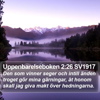 Uppenbarelseboken 2:26 SV1917 Bible Verse Image