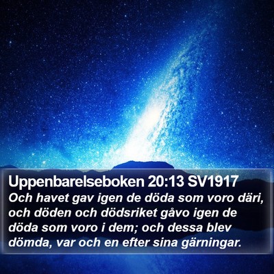 Uppenbarelseboken 20:13 SV1917 Bible Verse Image