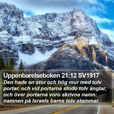 Uppenbarelseboken 21:12 SV1917 Bible Verse Image