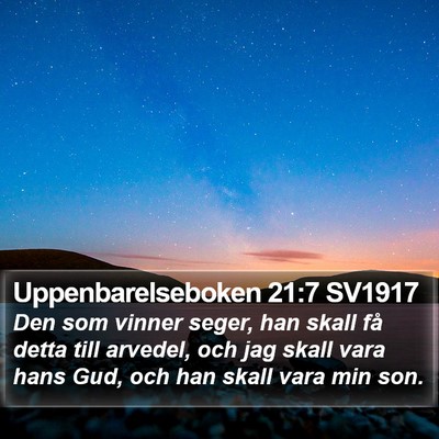 Uppenbarelseboken 21:7 SV1917 Bible Verse Image