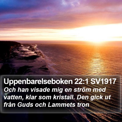 Uppenbarelseboken 22:1 SV1917 Bible Verse Image