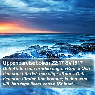 Uppenbarelseboken 22:17 SV1917 Bible Verse Image