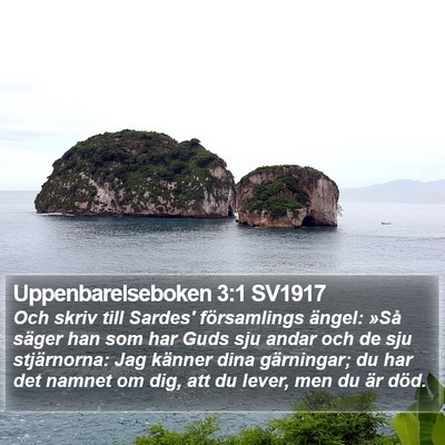 Uppenbarelseboken 3:1 SV1917 Bible Verse Image