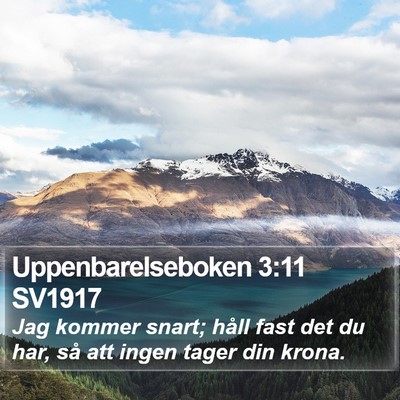 Uppenbarelseboken 3:11 SV1917 Bible Verse Image