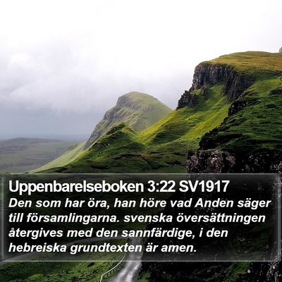 Uppenbarelseboken 3:22 SV1917 Bible Verse Image