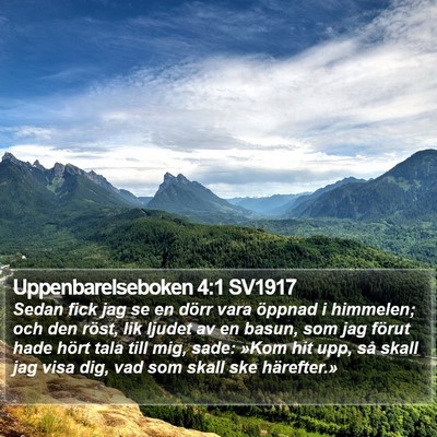 Uppenbarelseboken 4:1 SV1917 Bible Verse Image
