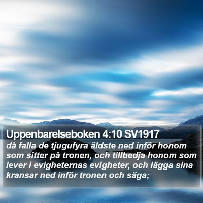 Uppenbarelseboken 4:10 SV1917 Bible Verse Image