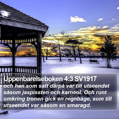 Uppenbarelseboken 4:3 SV1917 Bible Verse Image