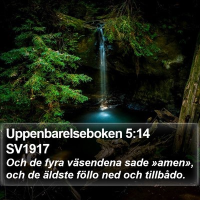 Uppenbarelseboken 5:14 SV1917 Bible Verse Image