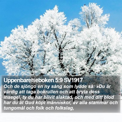 Uppenbarelseboken 5:9 SV1917 Bible Verse Image