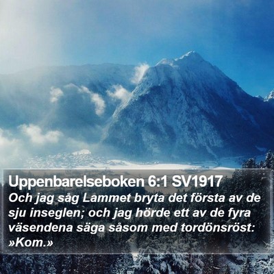 Uppenbarelseboken 6:1 SV1917 Bible Verse Image