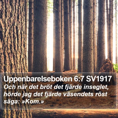Uppenbarelseboken 6:7 SV1917 Bible Verse Image