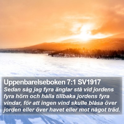 Uppenbarelseboken 7:1 SV1917 Bible Verse Image