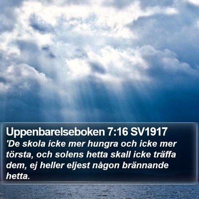 Uppenbarelseboken 7:16 SV1917 Bible Verse Image